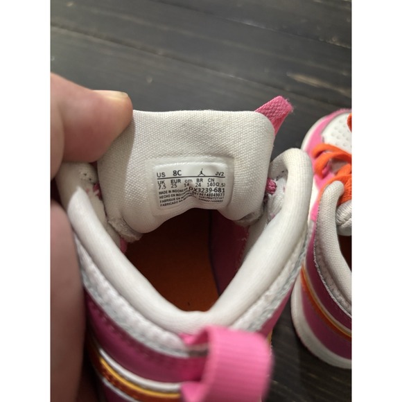 Air Jordan 1 Mid Pinksicle Orange Toddler Shoes 8C DX3239-681 Kids Youth EUC - Picture 6 of 6